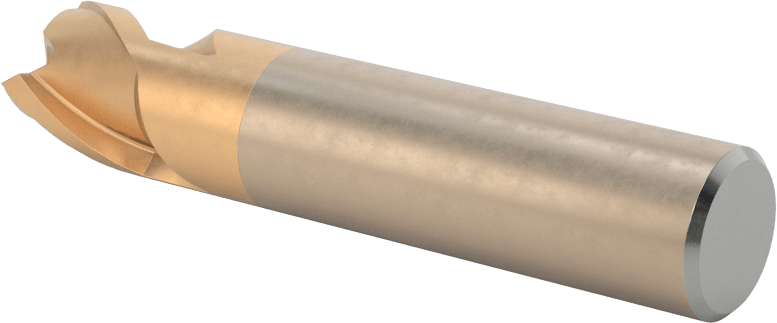 Alüminyum için Yüksek Hızlı Çelik Kare Uçlu Freze, Pirinç, ve Bronz, TiCN Kaplamalı, 3 Yiv, 1/2" Freze Çapı, 1/2" Kesme Uzunluğu