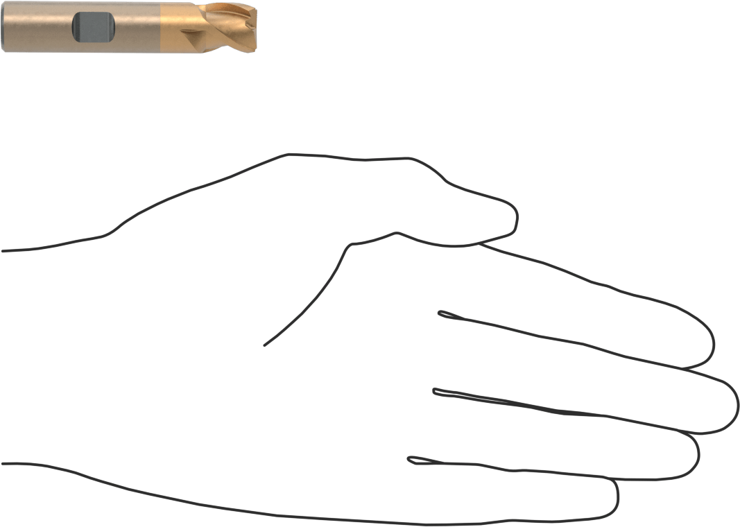 Alüminyum için Yüksek Hızlı Çelik Kare Uçlu Freze, Pirinç, ve Bronz, TiCN Kaplamalı, 3 Yiv, 1/2" Freze Çapı, 1/2" Kesme Uzunluğu