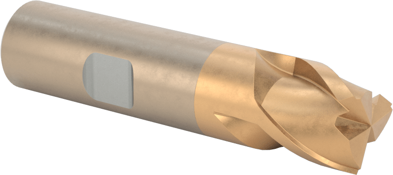 Alüminyum için Yüksek Hızlı Çelik Kare Uçlu Freze, Pirinç, ve Bronz, TiCN Kaplamalı, 3 Yiv, 5/8" Freze Çapı, 5/8" Kesme Uzunluğu