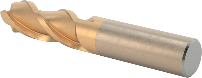 Alüminyum için Yüksek Hızlı Çelik Kare Uçlu Freze, Pirinç, ve Bronz, TiCN Kaplamalı, 3 Yiv, 5/8" Freze Çapı, 1-5/8" Kesme Uzunluğu