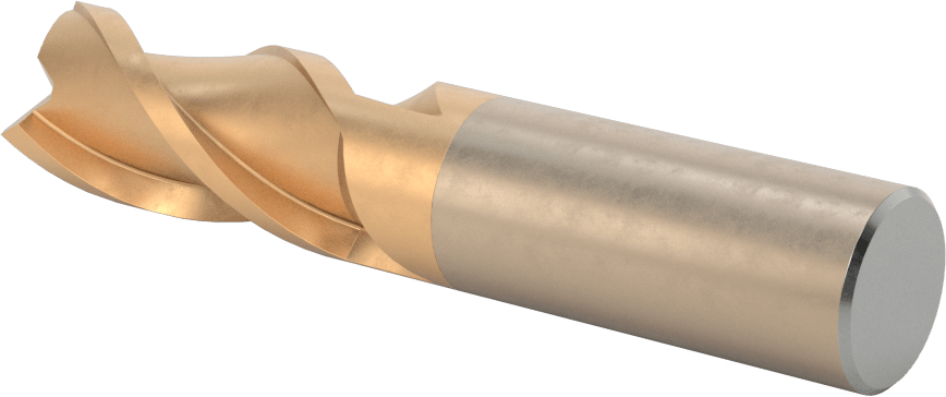 Alüminyum için Yüksek Hızlı Çelik Kare Uçlu Freze, Pirinç, ve Bronz, TiCN Kaplamalı, 3 Yiv, 3/4" Freze Çapı, 1-5/8" Kesme Uzunluğu