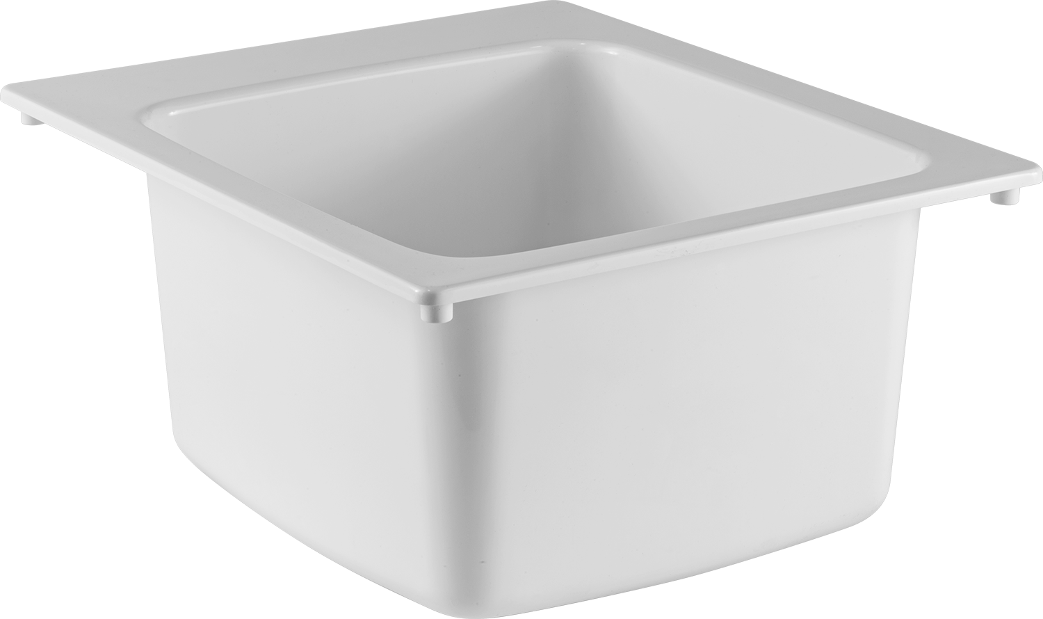 Beyaz Fiberglas Tezgah Üstü Evye, Arka Çıkıntı ile, 25“ Genişlik x 22” Derinlik x 13-3/4" Toplam Yükseklik