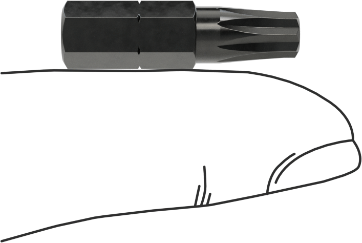 Çift Kare Uç, 1/4" Altıgen Şaft Boyutu, NO. 3 Boyutu