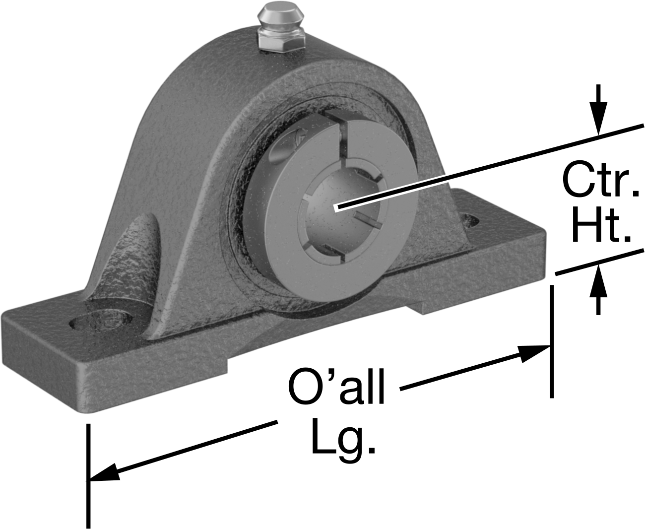 Kelepçeli Monte Edilmiş Bilyalı Rulman, Sızdırmaz, 7/8" Mil Çapı için
