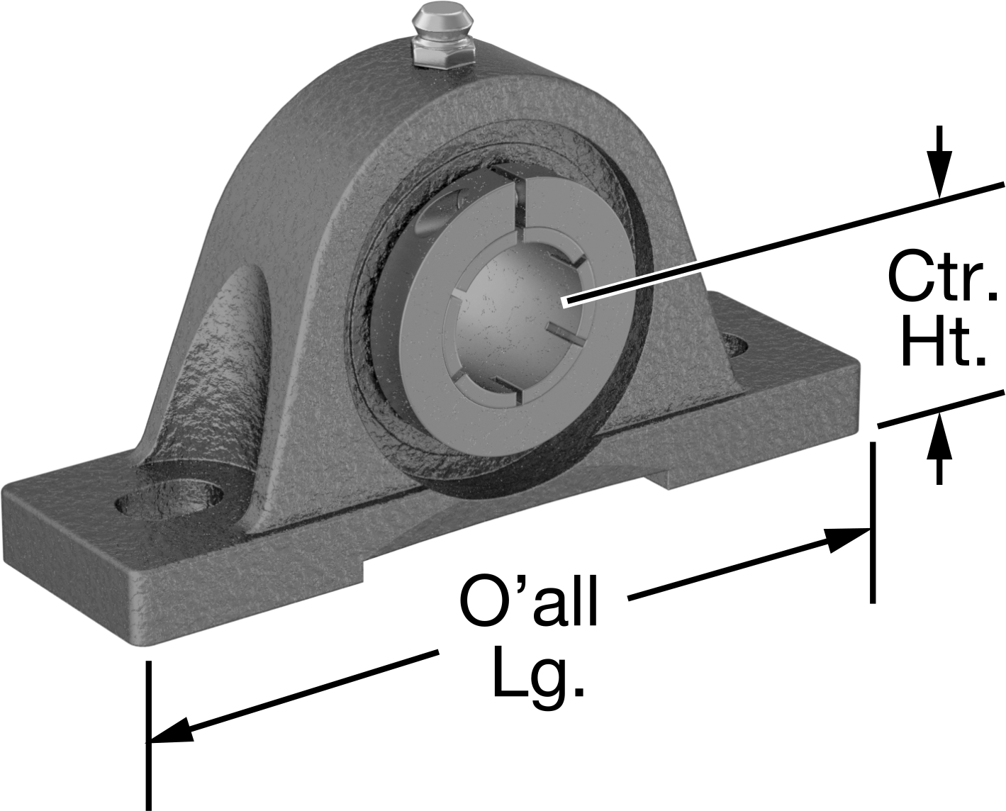 Kelepçeli Monte Edilmiş Bilyalı Rulman, Sızdırmaz, 1-1/8" Mil Çapı için