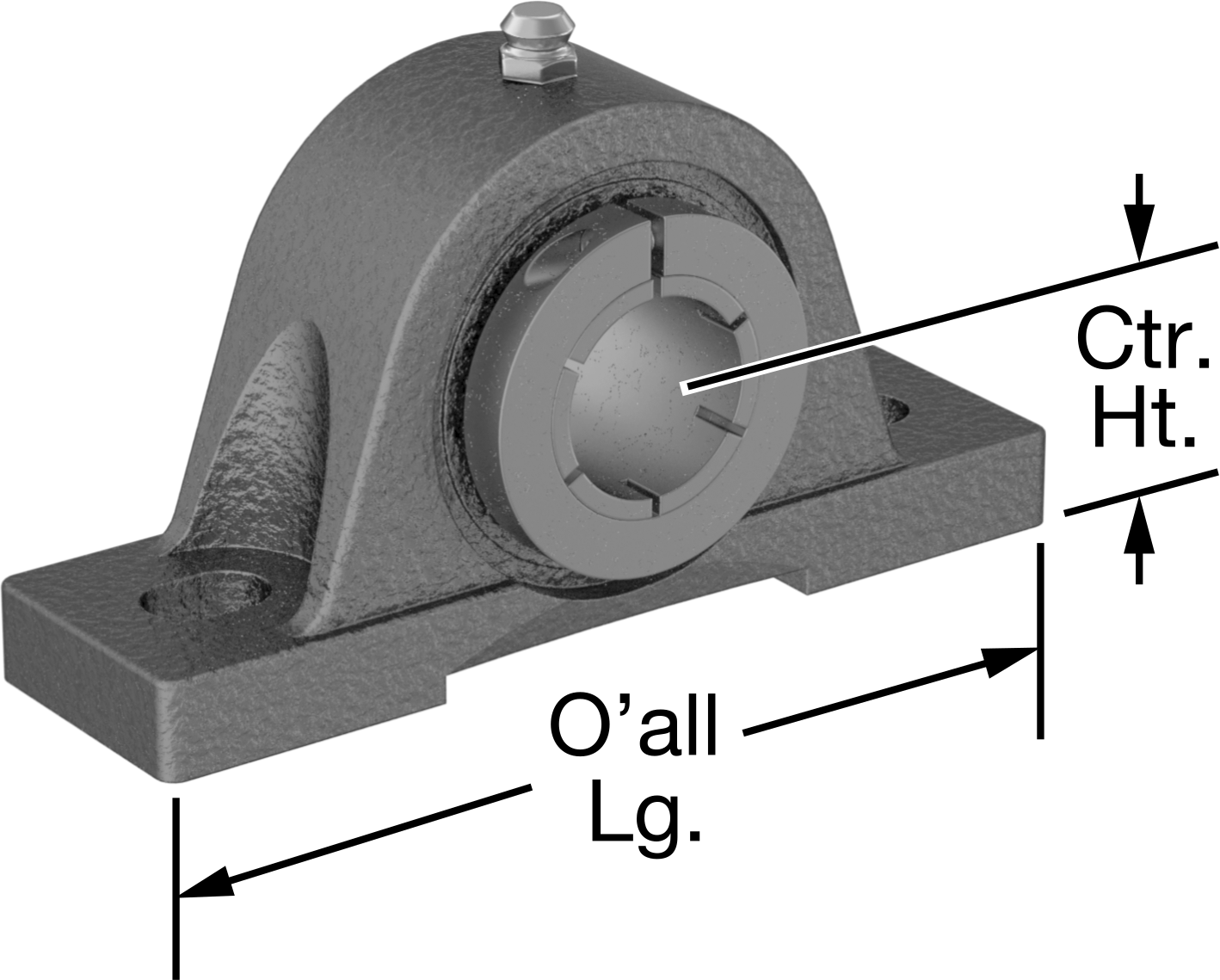 Kelepçeli Monte Edilmiş Bilyalı Rulman, Sızdırmaz, 1-1/4" Mil Çapı için