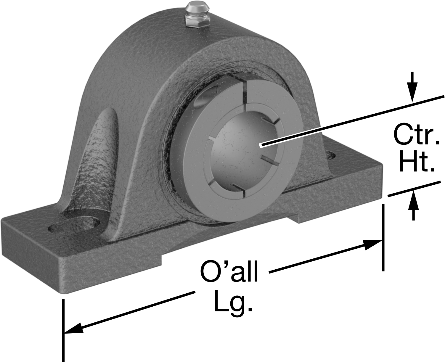Kelepçeli Monte Edilmiş Bilyalı Rulman, Sızdırmaz, 1-1/2" Mil Çapı için