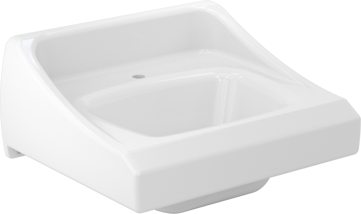 Beyaz Porselen Duvara Monte Lavabo, 20-3/4“ Genişlik x 18-1/4” Derinlik x 12-1/4" Toplam Yükseklik