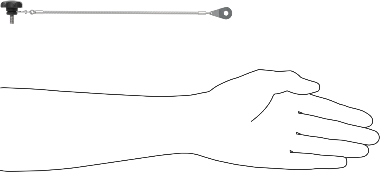 Bağlantılı Dişli Saplı Düğme, Yedi Kollu Tutamaklı, M5 x 0,8 mm Diş