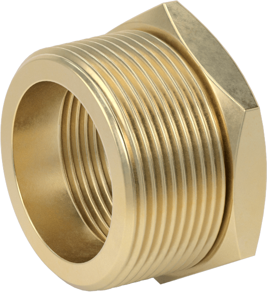Sızdırmazlık Maddeli Düşük Basınçlı Pirinç Boru Bağlantı Elemanı, Burç Adaptörü, 1-1/2 NPT Erkek x 1-1/4 NPT Dişi