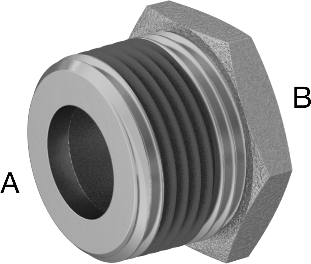 Sızdırmazlık Maddeli Düşük Basınçlı Pirinç Boru Bağlantı Elemanı, Burç Redüksiyon Adaptörü, 1 NPT Erkek x 1/2 NPT Dişi