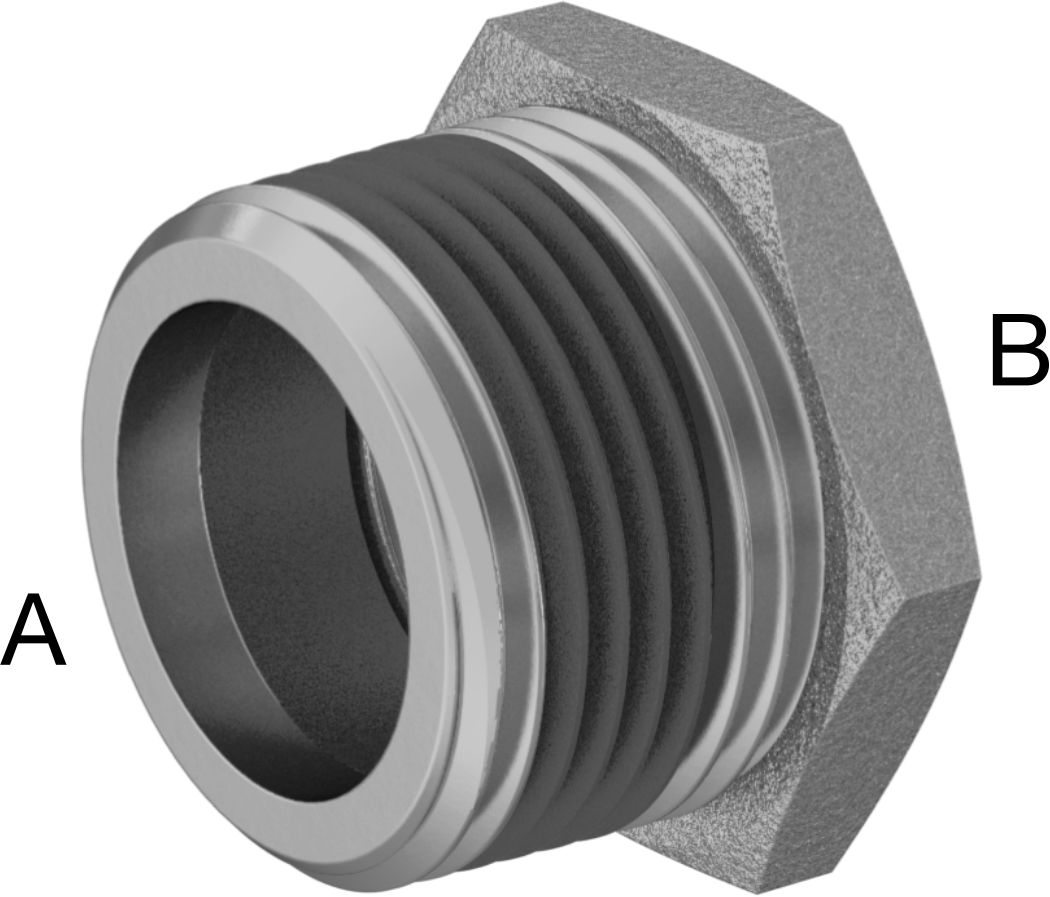 Sızdırmazlık Maddeli Düşük Basınçlı Pirinç Boru Bağlantı Elemanı, Burç Redüksiyon Adaptörü, 1 NPT Erkek x 3/4 NPT Dişi