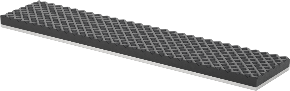 Bend-and-Stay Kaymaz Tampon, Düz Arka, İnce Çapraz, 6 inç Uzunluk, 1/4" Yükseklik