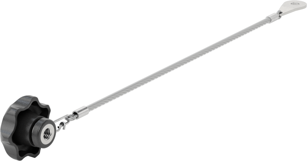 Bağlı Dişli Delikli Topuz, Yedi Kollu Tutamaklı, M6 x 1 mm Diş