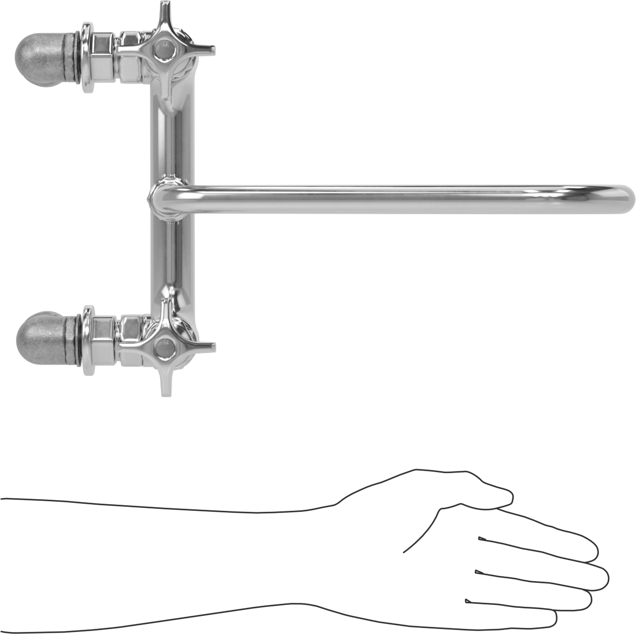 Yüksek Akışlı Lavabo Musluğu, Çift 3/4 NPT Dişi Arka/Alt Girişler, 12" Uzunlukta Döner Ağızlık