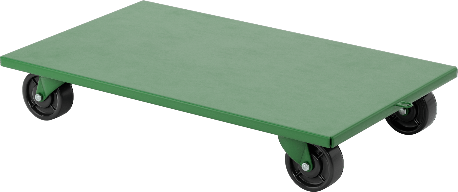 Katı Platformlu Çelik Taşıma Arabası, 1600 lbs. Kapasite, 30 inç uzunluğunda x 18 inç genişliğinde x 5-1/8 inç yüksekliğinde platform
