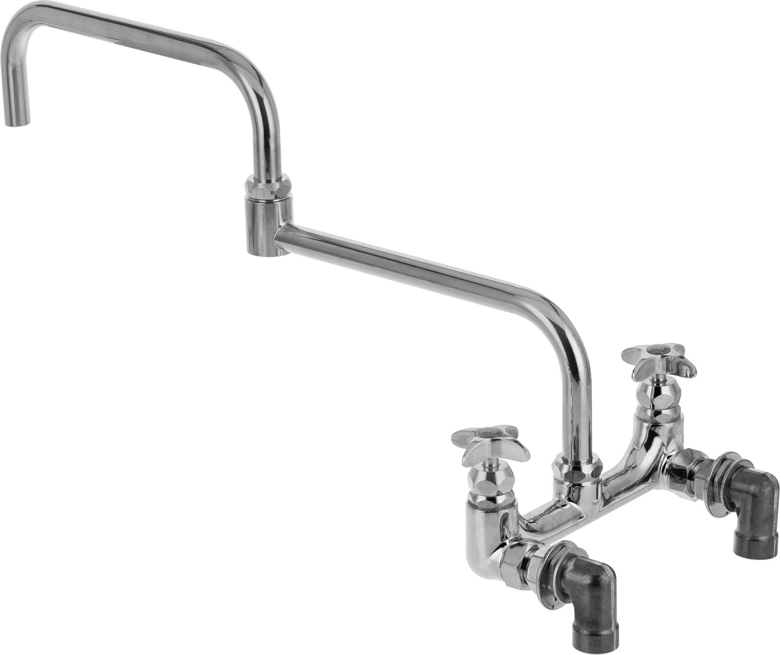 Yüksek Akışlı Lavabo Musluğu, Çift 3/4 NPT Dişi Arka/Alt Girişler, 24" Uzunlukta Döner Ağızlık
