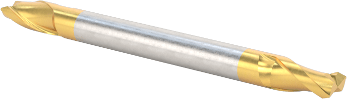 2 Freze Uçlu TiN Kaplamalı Karbür Uçlu Freze, Kare Uç, 2 Yiv, 1/8" Freze Çapı, 1-1/2" Toplam Uzunluk