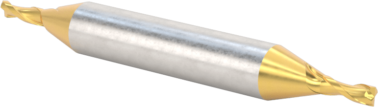 2 Freze Uçlu TiN Kaplamalı Karbür Uçlu Freze, Kare Uç, 2 Yiv, 1/8" Freze Çapı, 3-1/16" Toplam Uzunluk