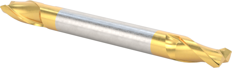 2 Freze Uçlu TiN Kaplamalı Karbür Uçlu Freze, Kare Uç, 2 Yiv, 3/16" Freze Çapı, 2" Toplam Uzunluk