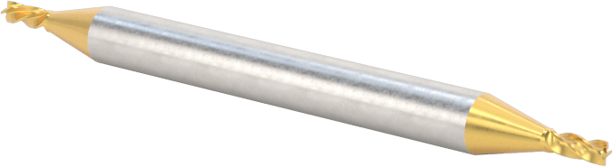 2 Freze Uçlu TiN Kaplamalı Karbür Uçlu Freze, Kare Uç, 4 Kanallı, 3/64" Freze Çapı, 1-1/2" Toplam Uzunluk