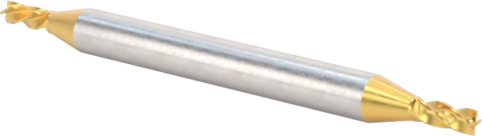 2 Freze Uçlu TiN Kaplamalı Karbür Uçlu Freze, Kare Uç, 4 Kanallı, 1/16" Freze Çapı, 1-1/2" Toplam Uzunluk
