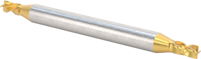 2 Freze Uçlu TiN Kaplamalı Karbür Uçlu Freze, Kare Uç, 4 Kanallı, 5/64" Freze Çapı, 1-1/2" Toplam Uzunluk