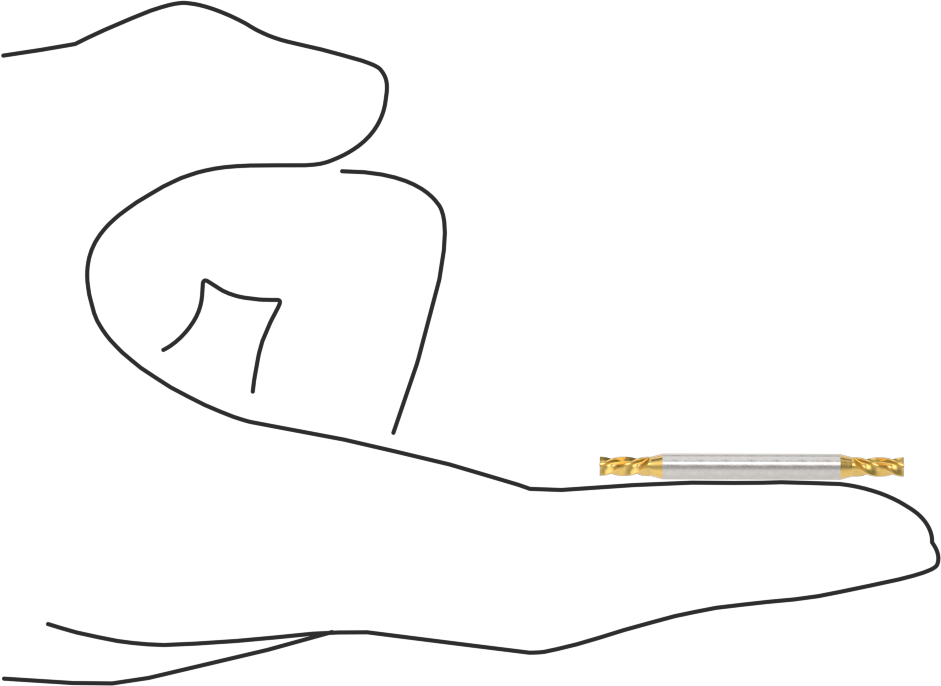2 Freze Uçlu TiN Kaplamalı Karbür Uçlu Freze, Kare Uç, 4 Kanallı, 3/32" Freze Çapı, 1-1/2" Toplam Uzunluk