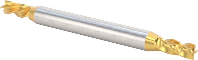 2 Freze Uçlu TiN Kaplamalı Karbür Uçlu Freze, Kare Uç, 4 Kanallı, 3/32" Freze Çapı, 1-1/2" Toplam Uzunluk