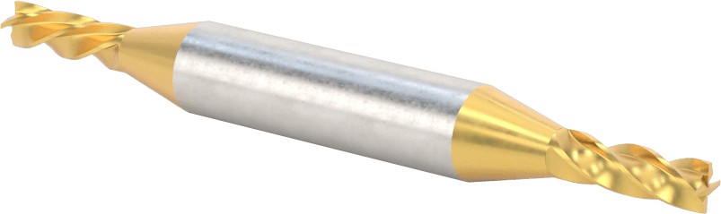2 Freze Uçlu TiN Kaplamalı Karbür Uçlu Freze, Kare Uç, 4 Kanallı, 3/16" Freze Çapı, 3-1/4" Toplam Uzunluk