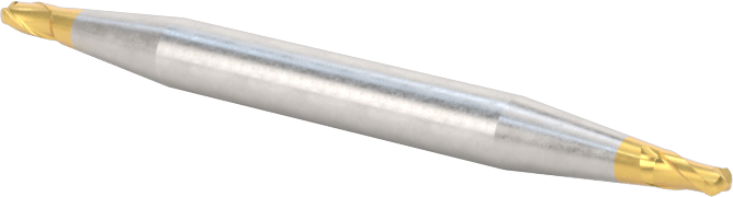 2 Freze Uçlu TiN Kaplamalı Karbür Uçlu Freze, Bilyalı Uç, 2 Yiv, 1/16" Freze Çapı, 1-1/2" Toplam Uzunluk