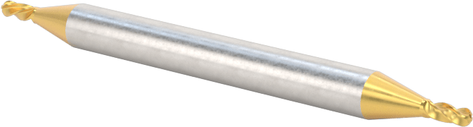 2 Freze Uçlu TiN Kaplamalı Karbür Uçlu Freze, Bilyalı Uç, 4 Kanallı, 3/64" Freze Çapı, 1-1/2" Toplam Uzunluk