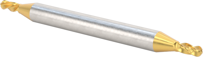 2 Freze Uçlu TiN Kaplamalı Karbür Uçlu Freze, Bilyalı Uç, 4 Kanallı, 1/16" Freze Çapı, 1-1/2" Toplam Uzunluk