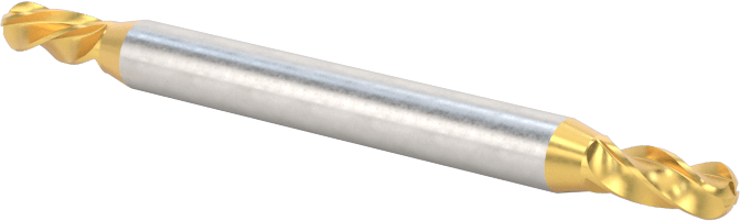 2 Freze Uçlu TiN Kaplamalı Karbür Uçlu Freze, Bilyalı Uç, 4 Kanallı, 3/32" Freze Çapı, 1-1/2" Toplam Uzunluk
