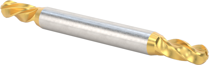2 Freze Uçlu TiN Kaplamalı Karbür Uçlu Freze, Bilyalı Uç, 4 Kanallı, 5/32" Freze Çapı, 2" Toplam Uzunluk
