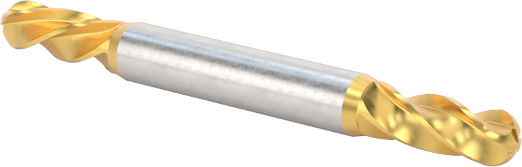 2 Freze Uçlu TiN Kaplamalı Karbür Uçlu Freze, Bilyalı Uç, 4 Kanallı, 7/32" Freze Çapı, 2-1/2" Toplam Uzunluk