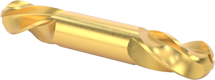 2 Freze Uçlu TiN Kaplamalı Karbür Uçlu Freze, Bilyalı Uç, 4 Kanallı, 3/8" Freze Çapı, 2-1/2" Toplam Uzunluk