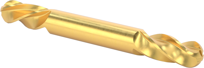 2 Freze Uçlu TiN Kaplamalı Karbür Uçlu Freze, Bilyalı Uç, 4 Kanallı, 3/8" Freze Çapı, 3-1/2" Toplam Uzunluk