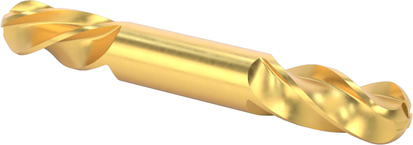 2 Freze Uçlu TiN Kaplamalı Karbür Uçlu Freze, Bilyalı Uç, 4 Kanallı, 1/2" Freze Çapı, 4" Toplam Uzunluk