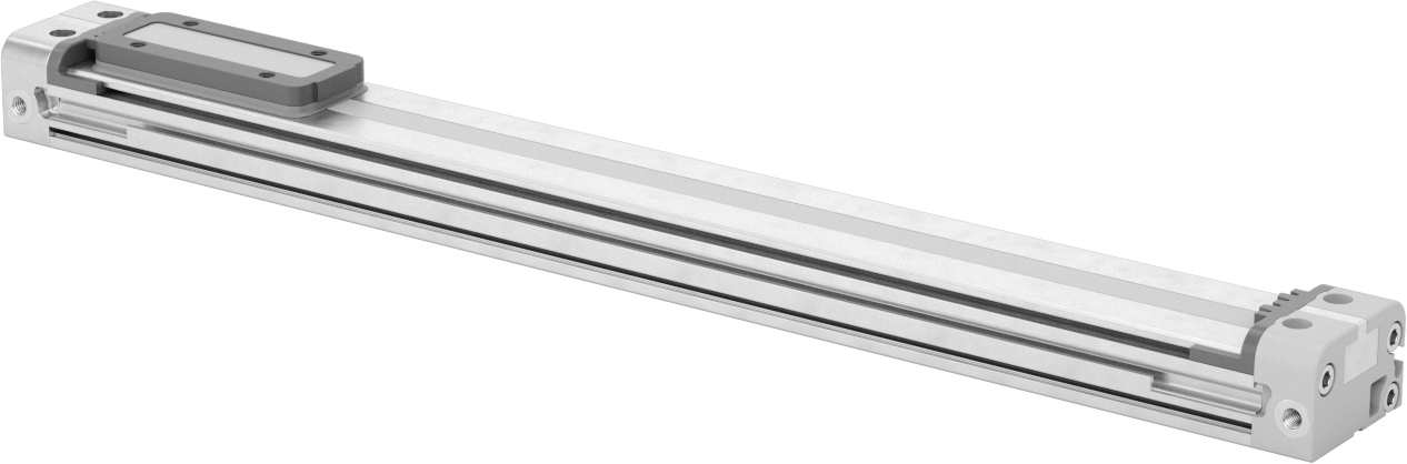 Düşük Profilli Çubuksuz Hava Sürgüsü, 5/8" Delik Boyutu, 1,1" Yükseklik, 10" Strok Uzunluğu