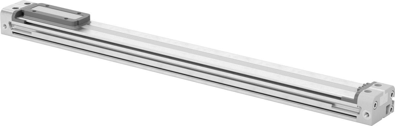 Düşük Profilli Çubuksuz Hava Sürgüsü, 5/8" Delik Boyutu, 1,1" Yükseklik, 12" Strok Uzunluğu