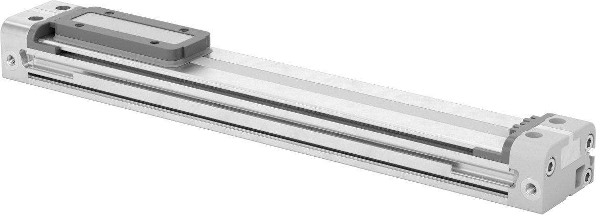 Düşük Profilli Çubuksuz Hava Sürgüsü, 5/8" Delik Boyutu, 1,1" Yükseklik, 6" Strok Uzunluğu