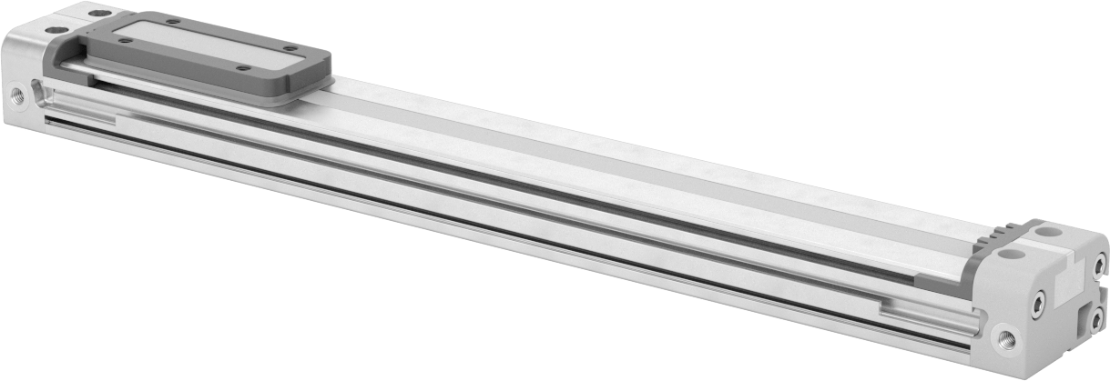 Düşük Profilli Çubuksuz Hava Sürgüsü, 5/8" Delik Boyutu, 1,1" Yükseklik, 8" Strok Uzunluğu