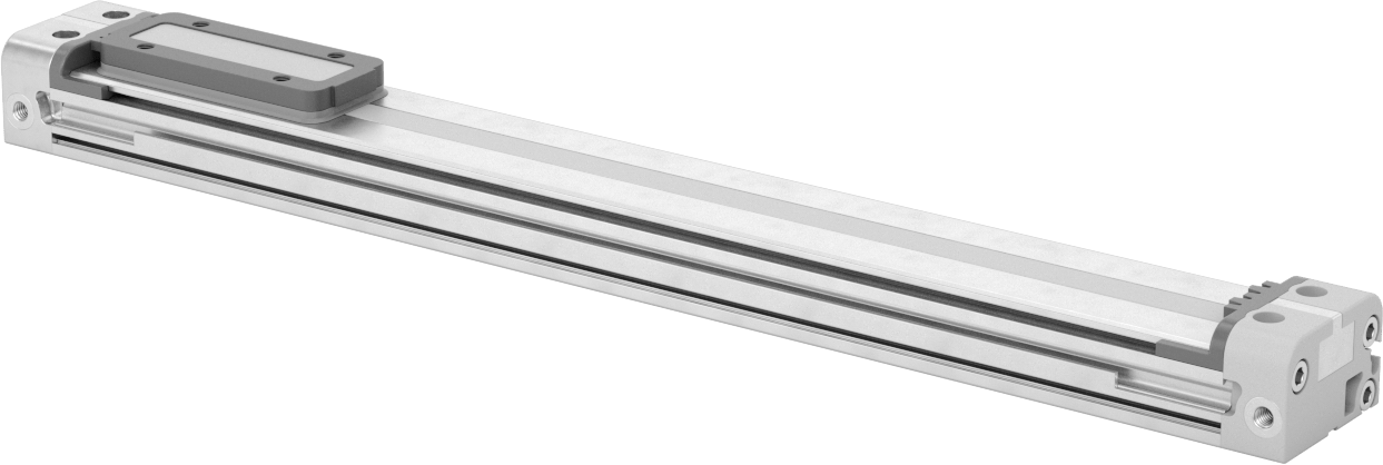 Düşük Profilli Çubuksuz Hava Sürgüsü, 5/8" Delik Boyutu, 1,1" Yükseklik, 9" Strok Uzunluğu