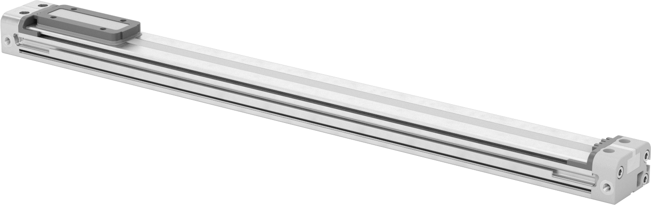 Düşük Profilli Çubuksuz Hava Sürgüsü, 5/8" Delik Boyutu, 1,1" Yükseklik, 13" Strok Uzunluğu