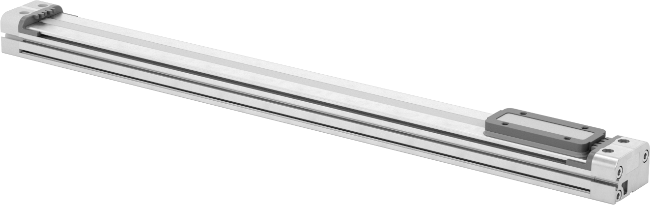 Düşük Profilli Çubuksuz Hava Sürgüsü, 5/8" Delik Boyutu, 1,1" Yükseklik, 13" Strok Uzunluğu