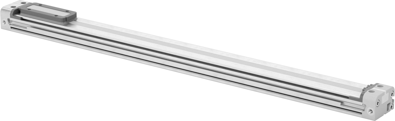 Düşük Profilli Çubuksuz Hava Sürgüsü, 5/8" Delik Boyutu, 1,1" Yükseklik, 15" Strok Uzunluğu