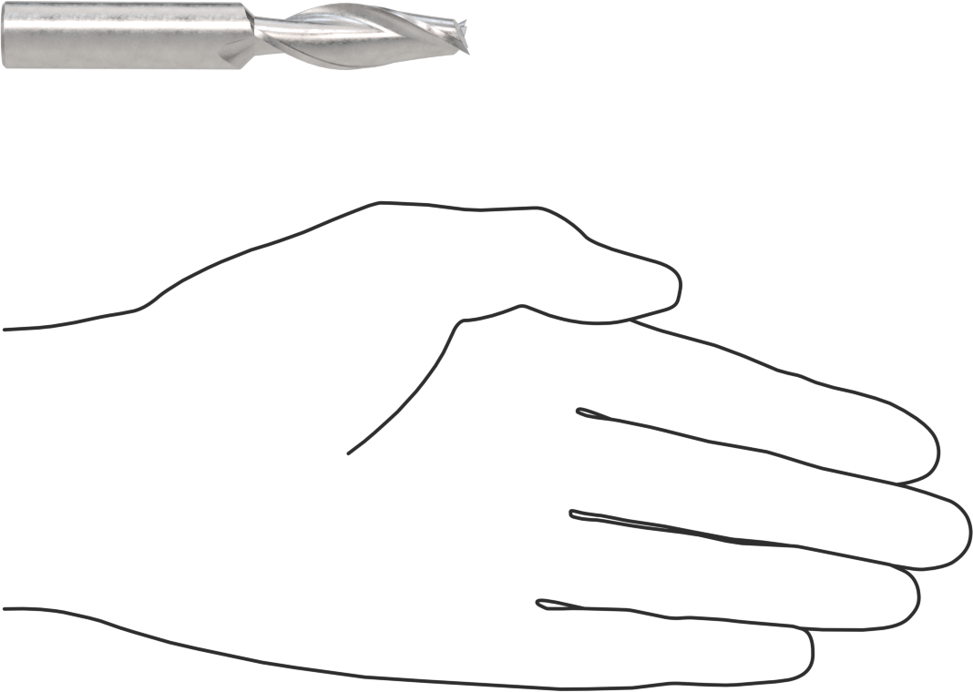 Ahşap için Freze Ucu, Sunta ve Kontrplak, Karbür, Yukarı Doğru Çıkarma, 1/2" Kesim Çapı, 1-5/8" Kesme Uzunluğu