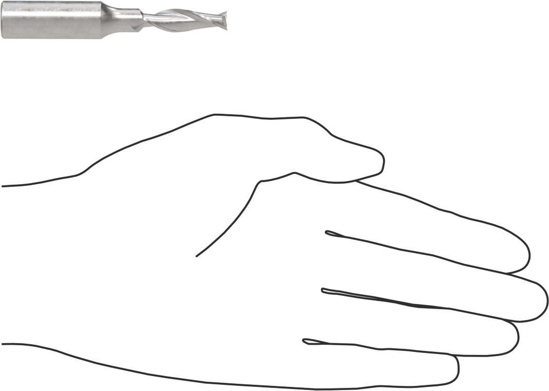 Ahşap için Freze Ucu, Sunta ve Kontrplak, Karbür, Aşağı Çıkarma, 5/16" Kesme Çapı, 1/2" Şaft Çapı