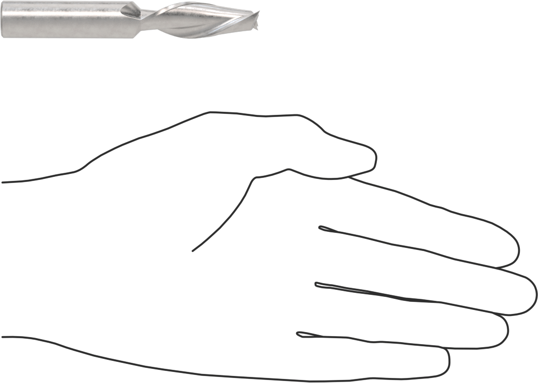Ahşap için Freze Ucu, Sunta ve Kontrplak, Karbür, Aşağı Çıkarma, 1/2" Kesim Çapı, 1-5/8" Kesme Uzunluğu